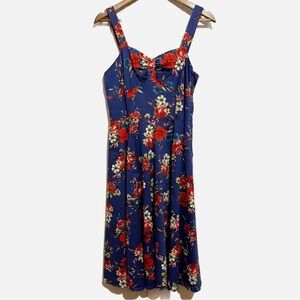 Hearts & Roses Darling Blue Floral Dress. Size 8. NWT.